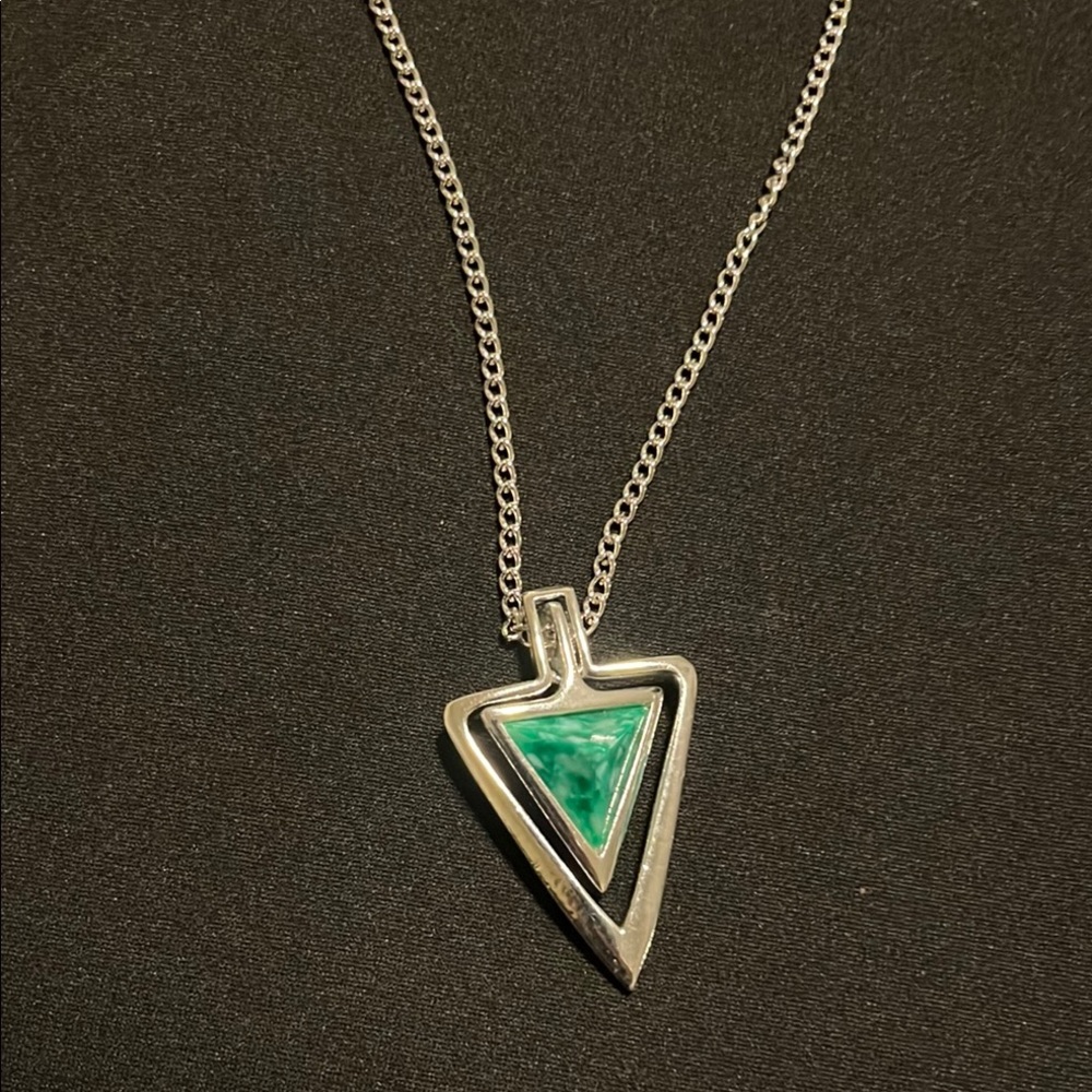 Emmons Vintage Green and Silver Elegant Necklace